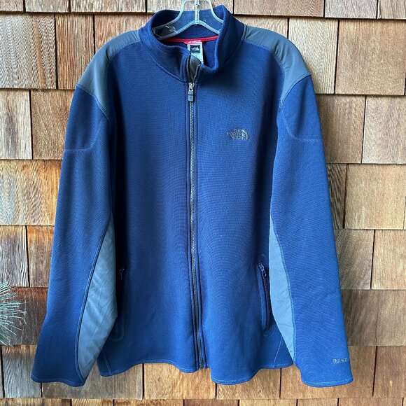 The North Face TKA Stealth Navy/Gray Fleece Lined Full Zip Jacket in Men's XL - Picture 1 of 12